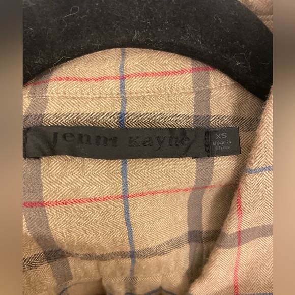 Jenni Kayne Lightweight Flannel Taupe Plaid Size XS - Picture 9 of 10